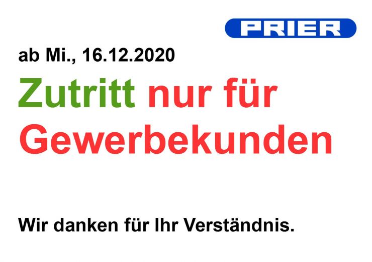 Geoffnet Fur Gewerbekunden Prier Gmbh Bader Heizung Kuchen